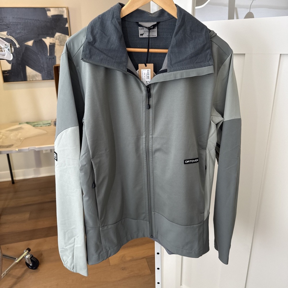 ORTOVOX Ortler Softshell Plus Jacket Men M Dark Sage Wool Blend NWT